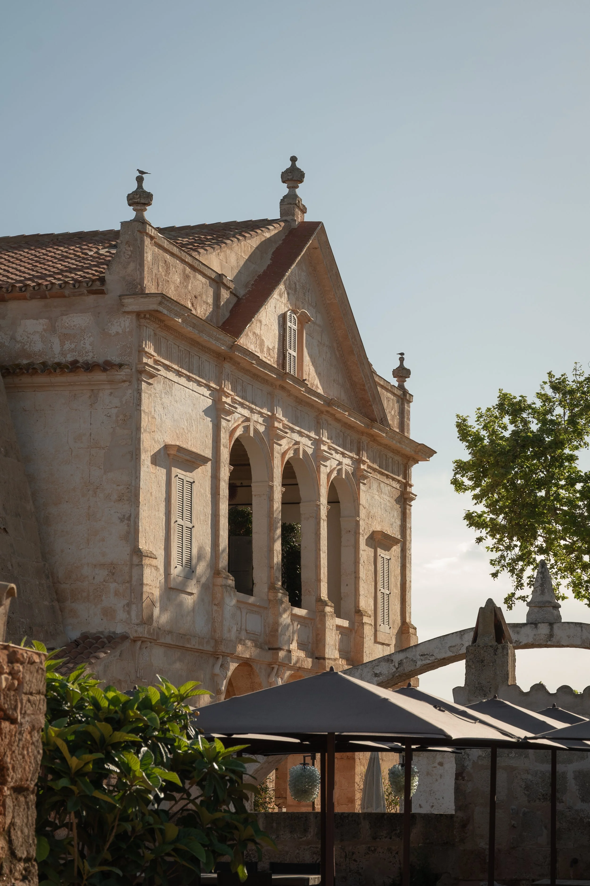 Sunlit old building in travel portfolio